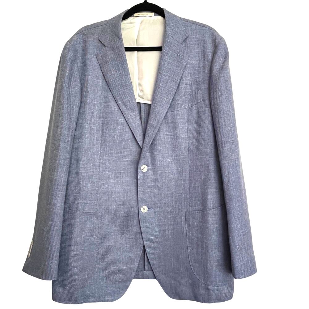 Suit Supply Blue Havana Patch Blazer